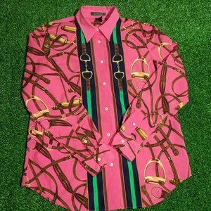 RARE VINTAGE RALPH LAUREN WOMENS SILK BUTTON DOWN